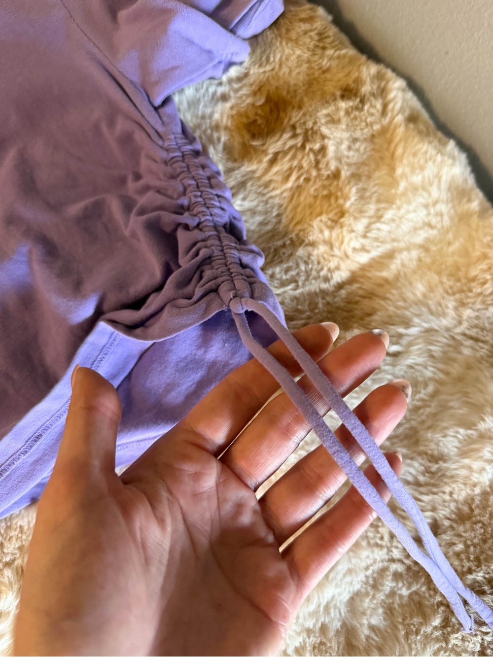 The Range Purple Ruched Side Drawstring Tee Size Small - Picture 7 of 10